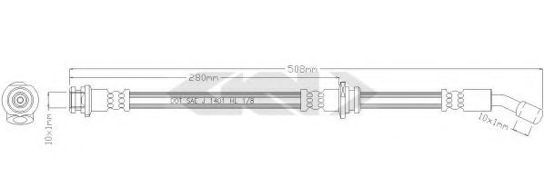 SPIDAN 38575 Тормозной шланг для NISSAN 100 NX (Ниссан 100 нx) SPIDAN 38575 Тормозной шланг для NISSAN 100 NX (Ниссан 100 нx)