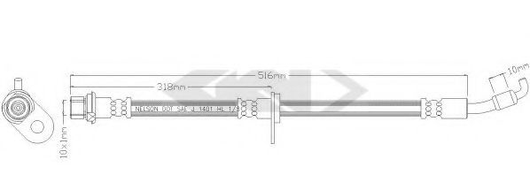 SPIDAN 38719 Тормозной шланг для TOYOTA CARINA E (Тойота/тоета Карина е) SPIDAN 38719 Тормозной шланг для TOYOTA CARINA E (Тойота/тоета Карина е)