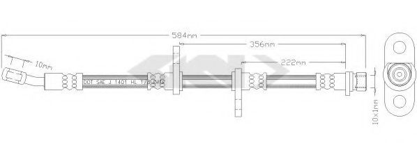 SPIDAN 338666 Тормозной шланг для HONDA CIVIC VI (Хонда Цивик 6) SPIDAN 338666 Тормозной шланг для HONDA CIVIC VI (Хонда Цивик 6)
