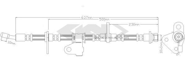 SPIDAN 339198 Тормозной шланг для HONDA CRX II (Хонда Cрх 2) SPIDAN 339198 Тормозной шланг для HONDA CRX II (Хонда Cрх 2)