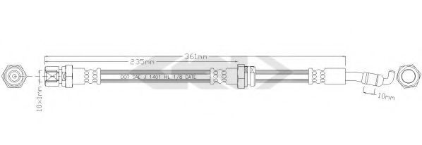 SPIDAN 339736 Тормозной шланг для CHEVROLET OPTRA (Шевроле Оптра) SPIDAN 339736 Тормозной шланг для CHEVROLET OPTRA (Шевроле Оптра)