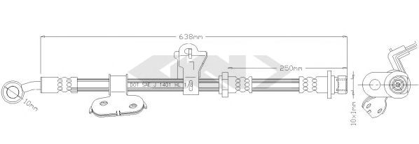 SPIDAN 339265 Тормозной шланг для HONDA (Хонда) SPIDAN 339265 Тормозной шланг для HONDA (Хонда)