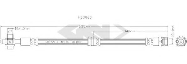 SPIDAN 339513 Тормозной шланг для VOLKSWAGEN CC (Фольксваген Cc) SPIDAN 339513 Тормозной шланг для VOLKSWAGEN CC (Фольксваген Cc)