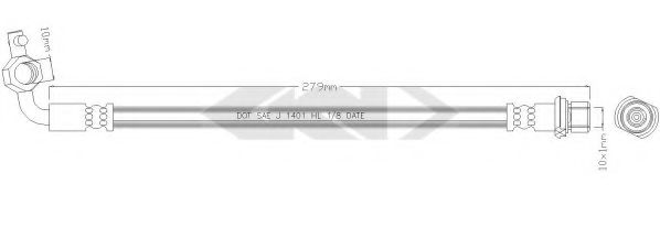 SPIDAN 339959 Тормозной шланг для TOYOTA RAV 4 II (Тойота/тоета Рав 4 2) SPIDAN 339959 Тормозной шланг для TOYOTA RAV 4 II (Тойота/тоета Рав 4 2)