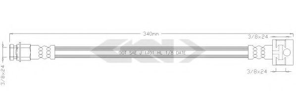 SPIDAN 340015 Тормозной шланг для JEEP (Джип) SPIDAN 340015 Тормозной шланг для JEEP (Джип)