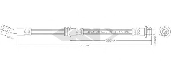 SPIDAN 340597 Тормозной шланг для NISSAN TIIDA (Ниссан Т2да) SPIDAN 340597 Тормозной шланг для NISSAN TIIDA (Ниссан Т2да)