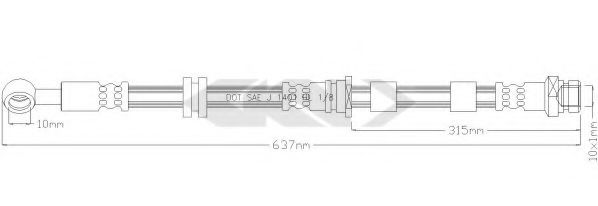 SPIDAN 340313 Тормозной шланг для MITSUBISHI (Митсубиши/митсубиси) SPIDAN 340313 Тормозной шланг для MITSUBISHI (Митсубиши/митсубиси)