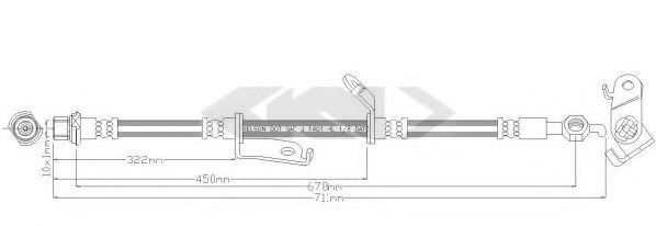SPIDAN 340420 Тормозной шланг для TOYOTA (Тойота/тоета) SPIDAN 340420 Тормозной шланг для TOYOTA (Тойота/тоета)