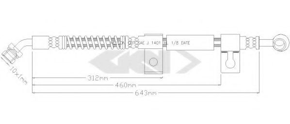 SPIDAN 340276 Тормозной шланг для KIA (Киа) SPIDAN 340276 Тормозной шланг для KIA (Киа)