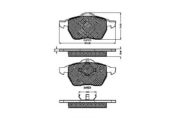 SPIDAN 32551 Тормозные колодки для AUDI TT (Ауди Тт) SPIDAN 32551 Тормозные колодки для AUDI TT (Ауди Тт)