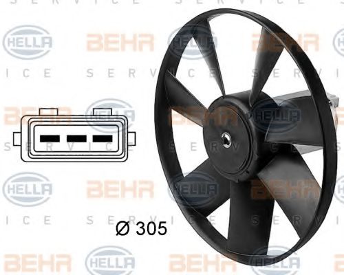 BEHR HELLA SERVICE 8EW 009 144-411 Вентилятор, охлаждение двигателя для AUDI 100 (Ауди 100) BEHR HELLA SERVICE 8EW 009 144-411 Вентилятор, охлаждение двигателя для AUDI 100 (Ауди 100)