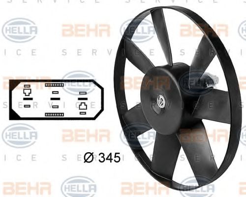BEHR HELLA SERVICE 8EW 009 144-451 Вентилятор, охлаждение двигателя для VOLKSWAGEN LUPO (Фольксваген Лупо) BEHR HELLA SERVICE 8EW 009 144-451 Вентилятор, охлаждение двигателя для VOLKSWAGEN LUPO (Фольксваген Лупо)