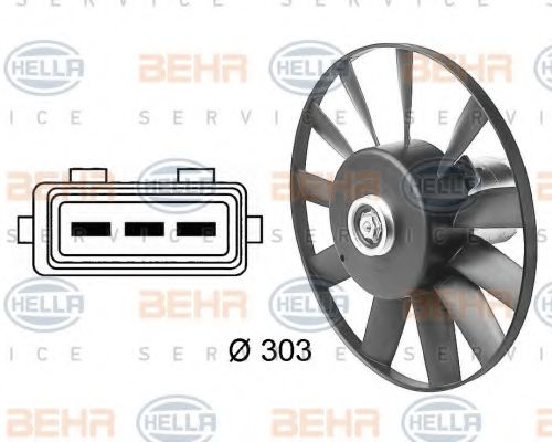 BEHR HELLA SERVICE 8EW 009 144-501 Вентилятор, охлаждение двигателя для VOLKSWAGEN CABRIO III (Фольксваген Cабрио 3) BEHR HELLA SERVICE 8EW 009 144-501 Вентилятор, охлаждение двигателя для VOLKSWAGEN CABRIO III (Фольксваген Cабрио 3)