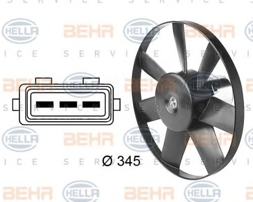 BEHR HELLA SERVICE 8EW 009 144-611 Вентилятор, охлаждение двигателя для VOLKSWAGEN SHARAN (Фольксваген Шаран) BEHR HELLA SERVICE 8EW 009 144-611 Вентилятор, охлаждение двигателя для VOLKSWAGEN SHARAN (Фольксваген Шаран)