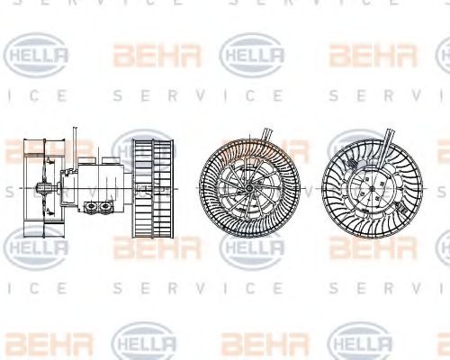 BEHR HELLA SERVICE 8EW 009 157-781 Вентилятор салона для BMW 7 (Бмв 7) BEHR HELLA SERVICE 8EW 009 157-781 Вентилятор салона для BMW 7 (Бмв 7)