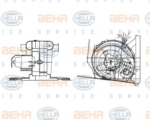 BEHR HELLA SERVICE 8EW 009 158-311 Вентилятор салона для RENAULT LUTECIA I (Рено Лутэcиа и) BEHR HELLA SERVICE 8EW 009 158-311 Вентилятор салона для RENAULT LUTECIA I (Рено Лутэcиа и)