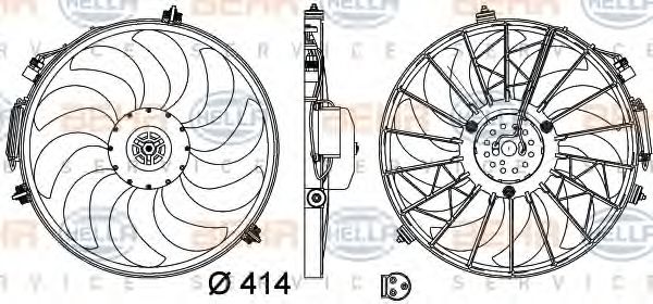 BEHR HELLA SERVICE 8EW 009 158-721 Вентилятор, охлаждение двигателя для BMW 7 (Бмв 7) BEHR HELLA SERVICE 8EW 009 158-721 Вентилятор, охлаждение двигателя для BMW 7 (Бмв 7)