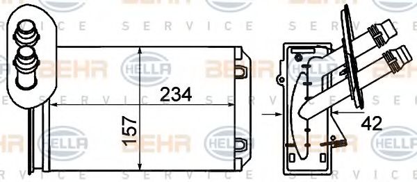 BEHR HELLA SERVICE 8FH 351 001-621 Теплообменник, отопление салона для AUDI TT (Ауди Тт) BEHR HELLA SERVICE 8FH 351 001-621 Теплообменник, отопление салона для AUDI TT (Ауди Тт)