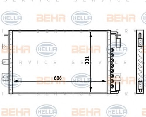 BEHR HELLA SERVICE 8FC 351 024-131 Конденсатор, кондиционер для DODGE CARAVAN (Додж Караван)