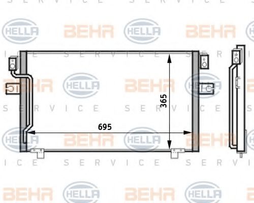 BEHR HELLA SERVICE 8FC 351 024-171 Конденсатор, кондиционер для NISSAN (Ниссан) BEHR HELLA SERVICE 8FC 351 024-171 Конденсатор, кондиционер для NISSAN (Ниссан)
