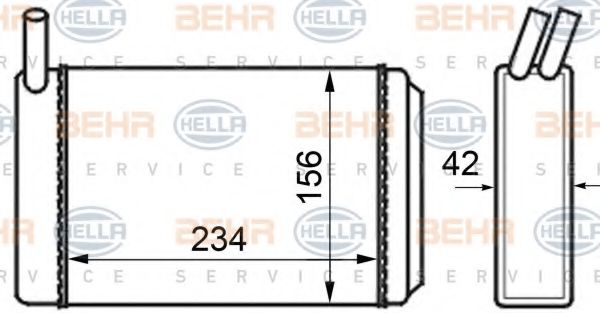 BEHR HELLA SERVICE 8FH 351 024-211 Теплообменник, отопление салона для VOLKSWAGEN JETTA (Фольксваген Жэтта) BEHR HELLA SERVICE 8FH 351 024-211 Теплообменник, отопление салона для VOLKSWAGEN JETTA (Фольксваген Жэтта)