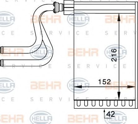 BEHR HELLA SERVICE 8FH 351 024-261 Теплообменник, отопление салона для FORD MONDEO (Форд Мондэо) BEHR HELLA SERVICE 8FH 351 024-261 Теплообменник, отопление салона для FORD MONDEO (Форд Мондэо)