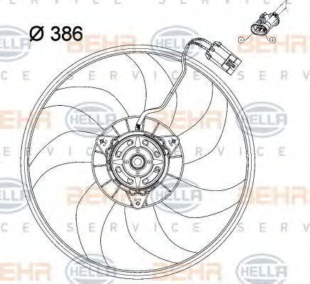 BEHR HELLA SERVICE 8EW 351 034-431 Вентилятор, охлаждение двигателя для OPEL CORSA C (Опель Корса с) BEHR HELLA SERVICE 8EW 351 034-431 Вентилятор, охлаждение двигателя для OPEL CORSA C (Опель Корса с)