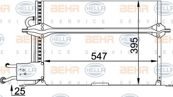BEHR HELLA SERVICE 8FC 351 035-291 Конденсатор, кондиционер для FORD MONDEO (Форд Мондэо) BEHR HELLA SERVICE 8FC 351 035-291 Конденсатор, кондиционер для FORD MONDEO (Форд Мондэо)