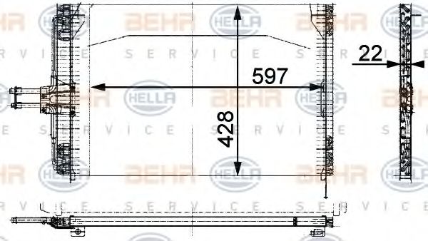 BEHR HELLA SERVICE 8FC 351 035-461 Конденсатор, кондиционер для RENAULT (Рено) BEHR HELLA SERVICE 8FC 351 035-461 Конденсатор, кондиционер для RENAULT (Рено)
