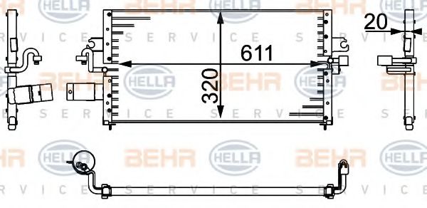 BEHR HELLA SERVICE 8FC 351 037-061 Конденсатор, кондиционер для NISSAN PRIMERA (Ниссан Примера) BEHR HELLA SERVICE 8FC 351 037-061 Конденсатор, кондиционер для NISSAN PRIMERA (Ниссан Примера)