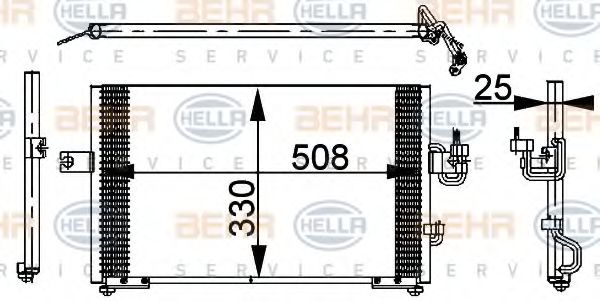 BEHR HELLA SERVICE 8FC 351 037-271 Конденсатор, кондиционер для HYUNDAI EXCEL (Хендай Эxcэл) BEHR HELLA SERVICE 8FC 351 037-271 Конденсатор, кондиционер для HYUNDAI EXCEL (Хендай Эxcэл)