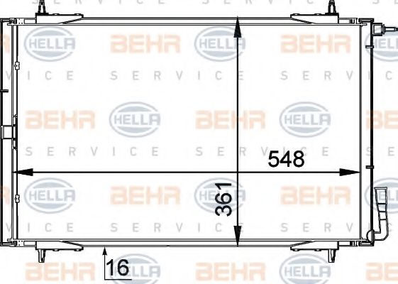 BEHR HELLA SERVICE 8FC 351 037-511 Конденсатор, кондиционер для PEUGEOT (Пежо) BEHR HELLA SERVICE 8FC 351 037-511 Конденсатор, кондиционер для PEUGEOT (Пежо)