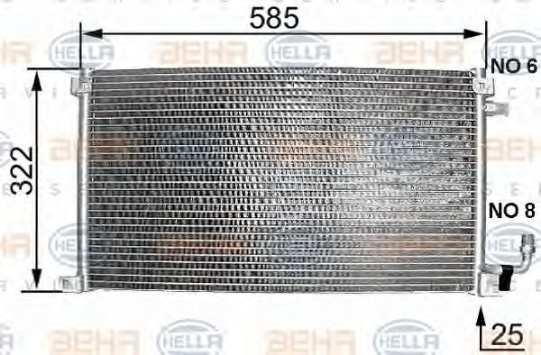 BEHR HELLA SERVICE 8FC 351 038-221 Конденсатор, кондиционер для CITROëN (Cитроëн) BEHR HELLA SERVICE 8FC 351 038-221 Конденсатор, кондиционер для CITROëN (Cитроëн)