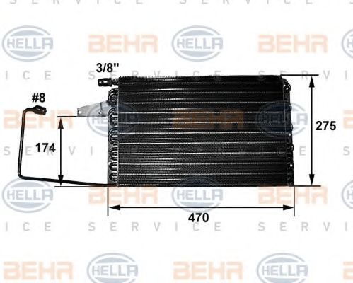 BEHR HELLA SERVICE 8FC 351 038-401 Конденсатор, кондиционер для CITROëN (Cитроëн) BEHR HELLA SERVICE 8FC 351 038-401 Конденсатор, кондиционер для CITROëN (Cитроëн)