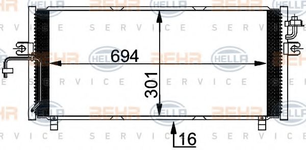BEHR HELLA SERVICE 8FC 351 038-491 Конденсатор, кондиционер для NISSAN PRIMERA (Ниссан Примера) BEHR HELLA SERVICE 8FC 351 038-491 Конденсатор, кондиционер для NISSAN PRIMERA (Ниссан Примера)