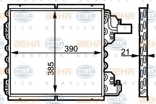 BEHR HELLA SERVICE 8FC 351 038-621 Конденсатор, кондиционер для RENAULT CLIO I (Рено Cлио и) BEHR HELLA SERVICE 8FC 351 038-621 Конденсатор, кондиционер для RENAULT CLIO I (Рено Cлио и)