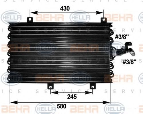 BEHR HELLA SERVICE 8FC 351 038-671 Конденсатор, кондиционер для FIAT TEMPRA (Фиат Тэмпра) BEHR HELLA SERVICE 8FC 351 038-671 Конденсатор, кондиционер для FIAT TEMPRA (Фиат Тэмпра)