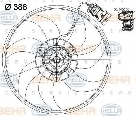BEHR HELLA SERVICE 8EW 351 039-731 Вентилятор, охлаждение двигателя для OPEL CORSA C (Опель Корса с) BEHR HELLA SERVICE 8EW 351 039-731 Вентилятор, охлаждение двигателя для OPEL CORSA C (Опель Корса с)