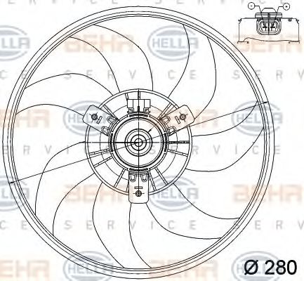BEHR HELLA SERVICE 8EW 351 039-761 Вентилятор, охлаждение двигателя для OPEL CORSA C (Опель Корса с) BEHR HELLA SERVICE 8EW 351 039-761 Вентилятор, охлаждение двигателя для OPEL CORSA C (Опель Корса с)
