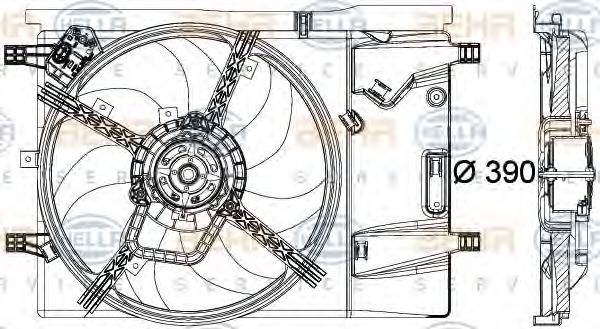 BEHR HELLA SERVICE 8EW 351 040-351 Вентилятор, охлаждение двигателя для FIAT QUBO (Фиат Qубо) BEHR HELLA SERVICE 8EW 351 040-351 Вентилятор, охлаждение двигателя для FIAT QUBO (Фиат Qубо)