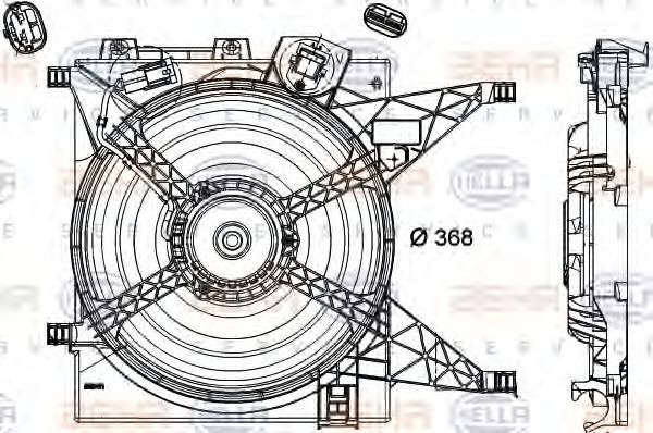 BEHR HELLA SERVICE 8EW 351 040-601 Вентилятор, охлаждение двигателя для NISSAN (Ниссан) BEHR HELLA SERVICE 8EW 351 040-601 Вентилятор, охлаждение двигателя для NISSAN (Ниссан)