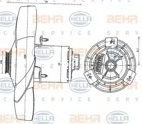 BEHR HELLA SERVICE 8EW 351 041-191 Вентилятор, охлаждение двигателя для VOLKSWAGEN T4 MULTIVAN (Фольксваген Т4 мултиvан) BEHR HELLA SERVICE 8EW 351 041-191 Вентилятор, охлаждение двигателя для VOLKSWAGEN T4 MULTIVAN (Фольксваген Т4 мултиvан)