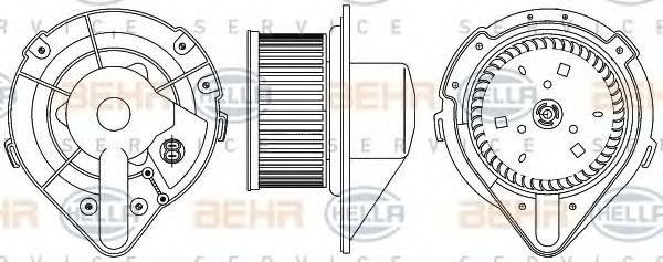 BEHR HELLA SERVICE 8EW 351 044-371 Вентилятор салона для AUDI 80 (Ауди 80) BEHR HELLA SERVICE 8EW 351 044-371 Вентилятор салона для AUDI 80 (Ауди 80)