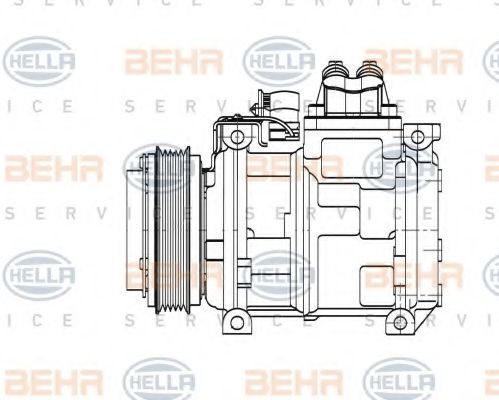 BEHR HELLA SERVICE 8FK 351 110-131 Компрессор, кондиционер для BMW 3 (Бмв 3) BEHR HELLA SERVICE 8FK 351 110-131 Компрессор, кондиционер для BMW 3 (Бмв 3)