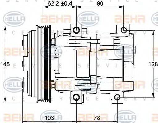 BEHR HELLA SERVICE 8FK 351 113-101 Компрессор, кондиционер для FORD MONDEO (Форд Мондэо) BEHR HELLA SERVICE 8FK 351 113-101 Компрессор, кондиционер для FORD MONDEO (Форд Мондэо)