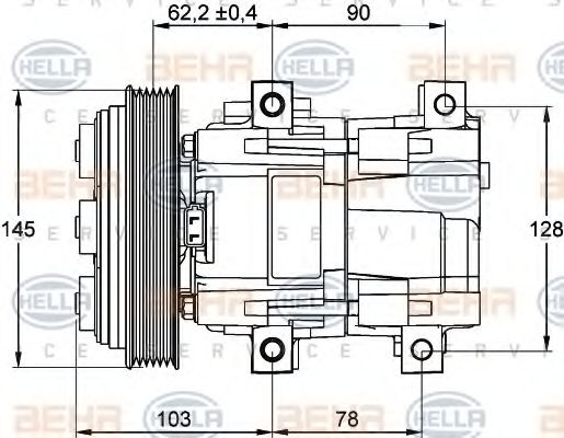 BEHR HELLA SERVICE 8FK 351 113-171 Компрессор, кондиционер для FORD FIESTA (Форд Фиэста) BEHR HELLA SERVICE 8FK 351 113-171 Компрессор, кондиционер для FORD FIESTA (Форд Фиэста)
