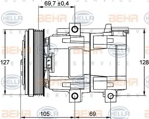 BEHR HELLA SERVICE 8FK 351 113-211 Компрессор, кондиционер для FORD MONDEO (Форд Мондэо) BEHR HELLA SERVICE 8FK 351 113-211 Компрессор, кондиционер для FORD MONDEO (Форд Мондэо)