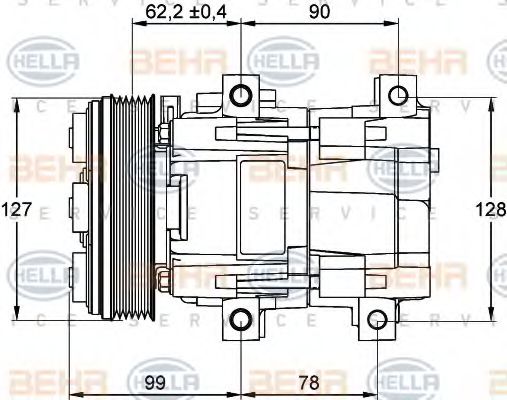 BEHR HELLA SERVICE 8FK 351 113-231 Компрессор, кондиционер для FORD MONDEO (Форд Мондэо) BEHR HELLA SERVICE 8FK 351 113-231 Компрессор, кондиционер для FORD MONDEO (Форд Мондэо)