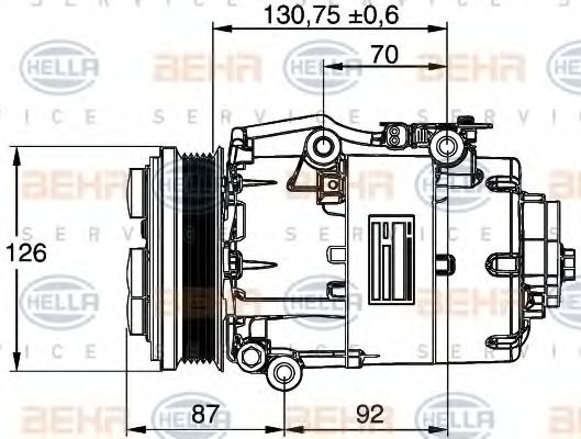 BEHR HELLA SERVICE 8FK 351 113-441 Компрессор, кондиционер для FORD FOCUS C-MAX (Форд Фокус с макс) BEHR HELLA SERVICE 8FK 351 113-441 Компрессор, кондиционер для FORD FOCUS C-MAX (Форд Фокус с макс)