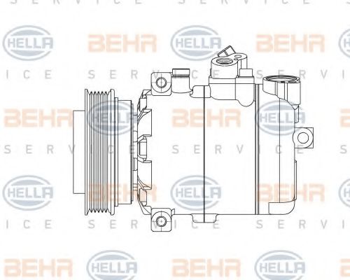 BEHR HELLA SERVICE 8FK 351 132-081 Компрессор, кондиционер для AUDI A8 (Ауди А8) BEHR HELLA SERVICE 8FK 351 132-081 Компрессор, кондиционер для AUDI A8 (Ауди А8)
